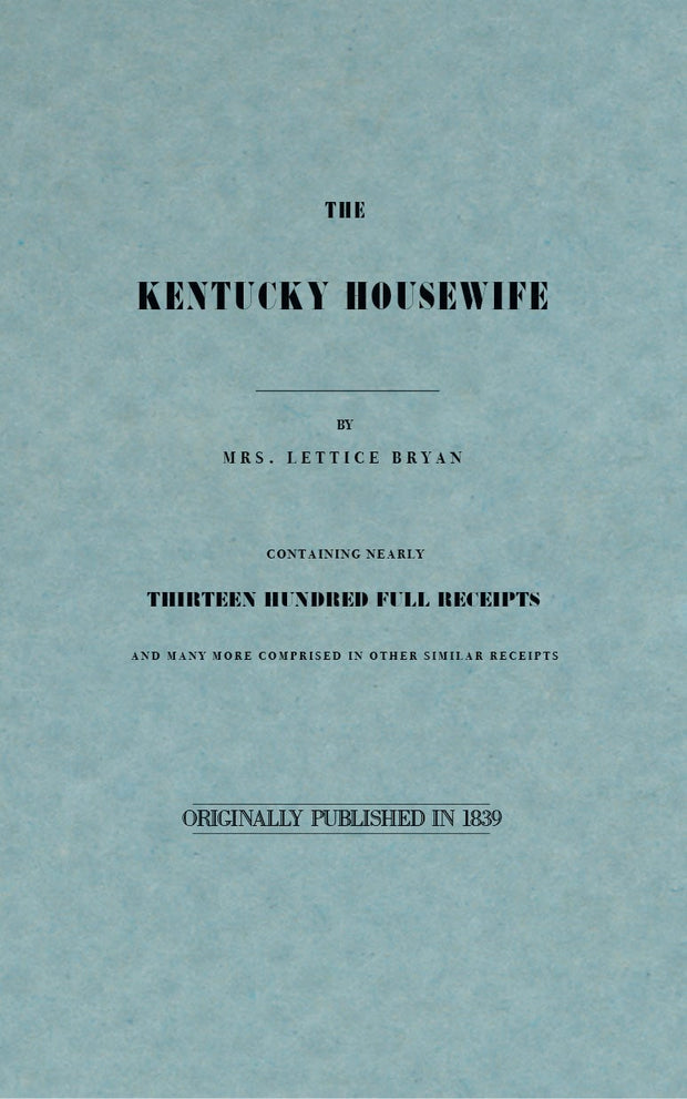Cover image for The Kentucky Housewife, isbn: 9781557095145