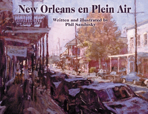 Cover of New Orleans en Plein Air with a street scene painting of a Louisiana neighborhood