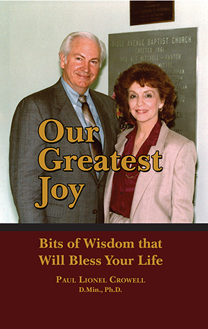 Book cover titled Our Greatest Joy featuring a smiling older couple.